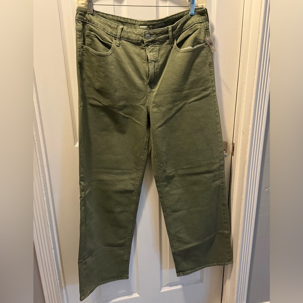Old Navy Green Straight-Leg jeans